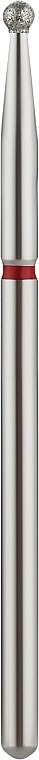 Фреза алмазная "Шарик" 001 021R, диаметр 2,1 мм, красная - Nail Drill — фото N1