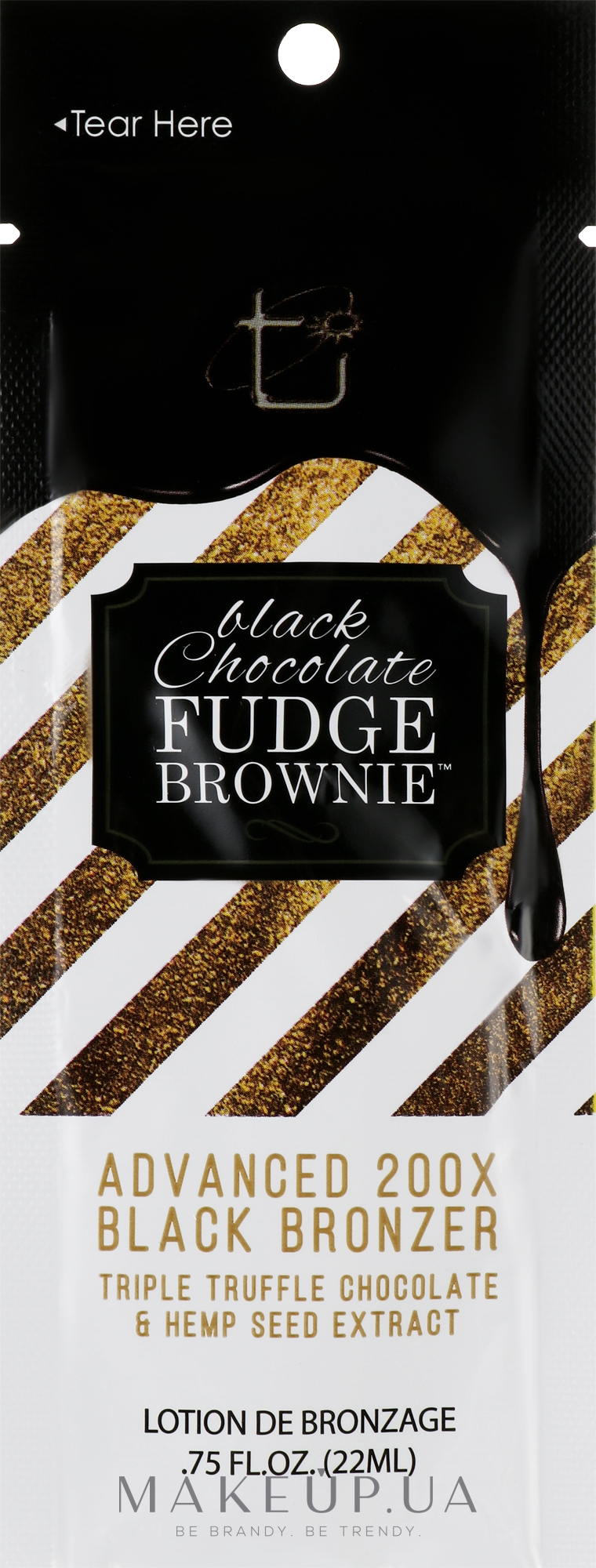 Крем для солярію з потрійним трюфельним шоколадом, ефект приголомшливий після першого застосування - Tan Incorporated Black Chocolate Fudge Brownie 200X (пробник) — фото 22ml