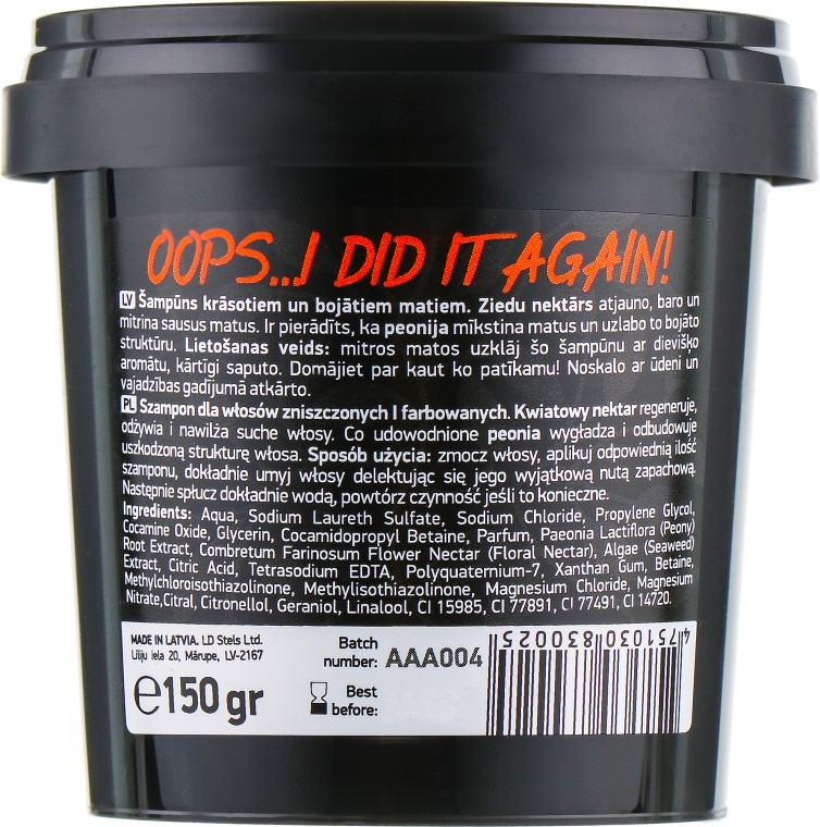 Шампунь для окрашенных волос "Oops…I did it again!" - Beauty Jar Shampoo For Colour-Treated And Damaged Hair  — фото N3