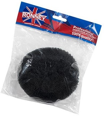 Валик для прически, 11х4.5 см, черный - Ronney Professional Hair Bun 049 — фото N1
