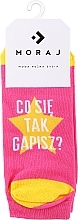 Шкарпетки жіночі з кумедними написами, рожеві - Moraj — фото N1