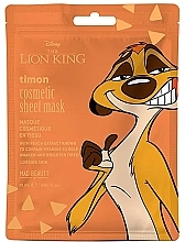 Маска для лица с экстрактом персика - Mad Beauty Disney The Lion King Timon Cosmetic Sheet Mask — фото N1
