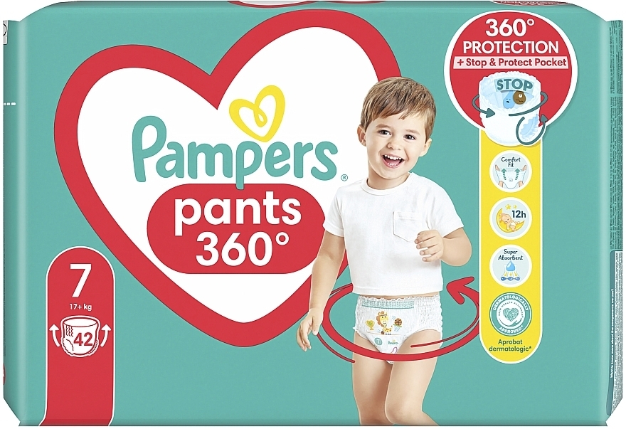 Підгузки-трусики Pants Giant Plus, розмір 7, 17+ кг, 42 шт. - Pampers — фото N2