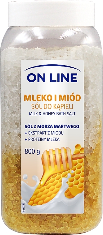 Сіль для ванни "Молоко і мед" - On Line Milk & Honey Bath Salt — фото N1