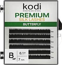Накладні вії Butterfly Green B 0.10 (6 рядів: 7 mm) - Kodi Professional — фото N1
