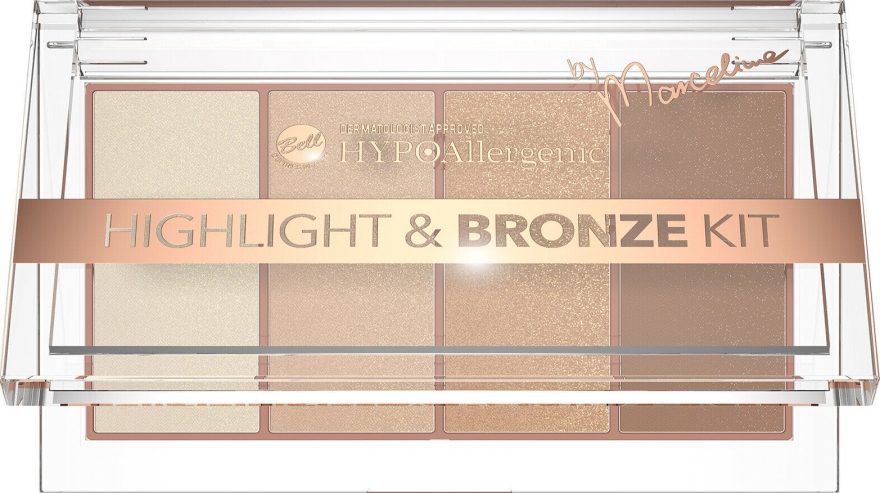 Палетка хайлайтерів і бронзерів для обличчя - Bell HYPOAllergenic Highlight & Bronze Kit by Marcelina — фото N2