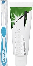Парфумерія, косметика Набір з біло-блакитною щіткою - White Glo Herbal White Set (t/paste/100ml + t/brush/1pc + dental/flosser)