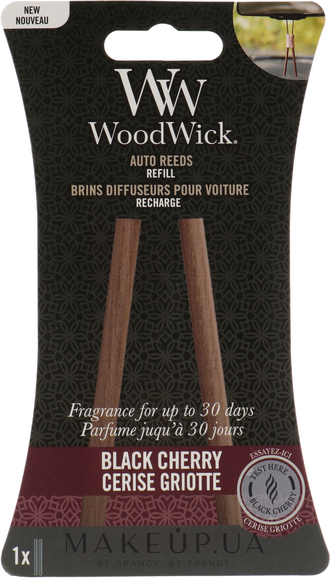 Аромадиффузор для авто (картридж) - Woodwick Black Cherry Auto Reeds Refill  — фото 20g