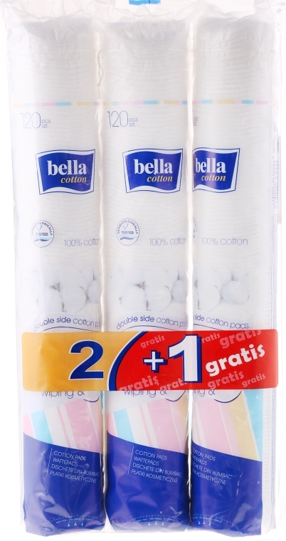 Набор - Bella Cotton (cotton pads 3x120шт) — фото N1