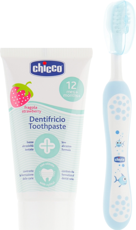 Дорожній набір, блакитний - Chicco (Toothbrush + Toothpaste/50ml) — фото N2