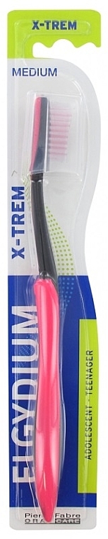 Зубна щітка для підлітків "X-Trem" середня, рожева - Elgydium X-Trem Medium Toothbrush — фото N1