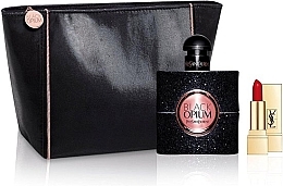 Духи, Парфюмерия, косметика Yves Saint Laurent Black Opium - Набор (edp/50ml + lipstick/1.4ml + bag)