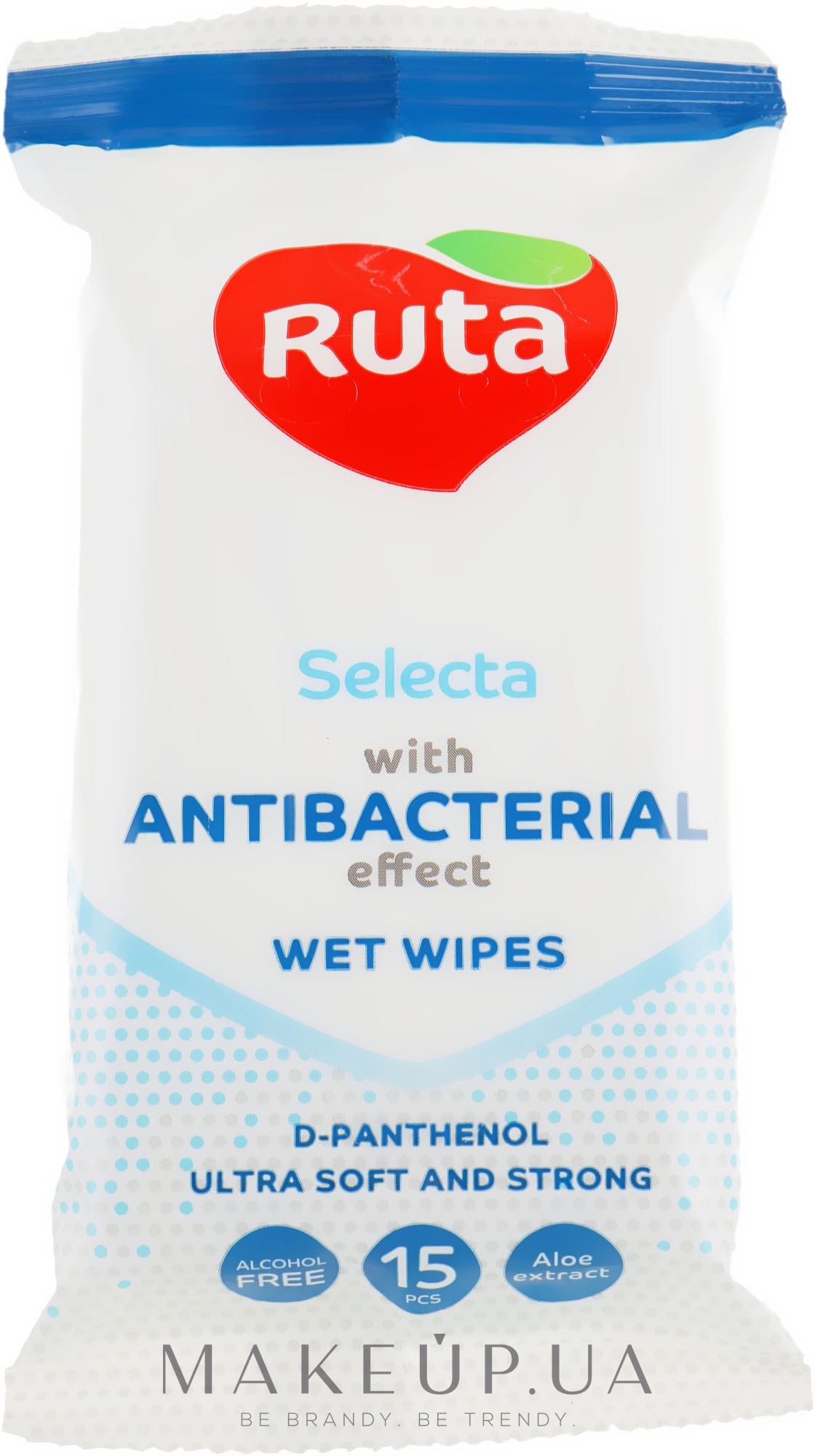 Влажные салфетки "Антибактериальные" - Ruta Selecta Antibacterial — фото 15шт