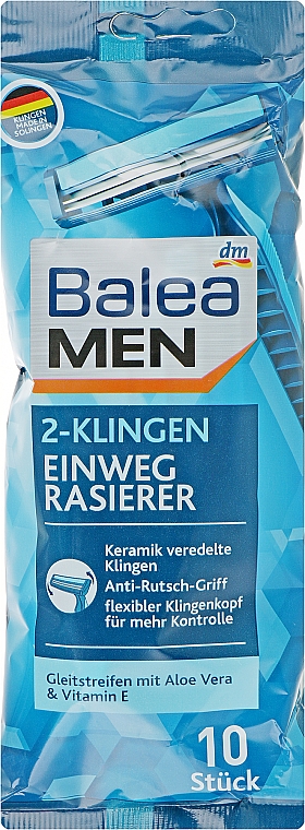 Набір одноразових станків для гоління на 2 леза, 10 шт - Balea Men 2-Klingen — фото N1