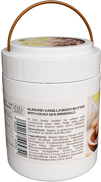 Масло для тела миндально-ванильное с минералами Мертвого моря - Dead Sea Collection Almond Vanilla Mineral Body Butter — фото N2