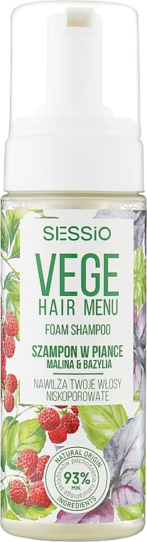 Зволожувальний пінний шампунь "Малина та базилік"   - Sessio Vege Moisturizing Foam Shampoo — фото N1