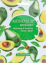 Парфумерія, косметика Маска для обличчя "Авокадо" - Mond'Sub Nourishing & Tendering Facial Mask Avocado