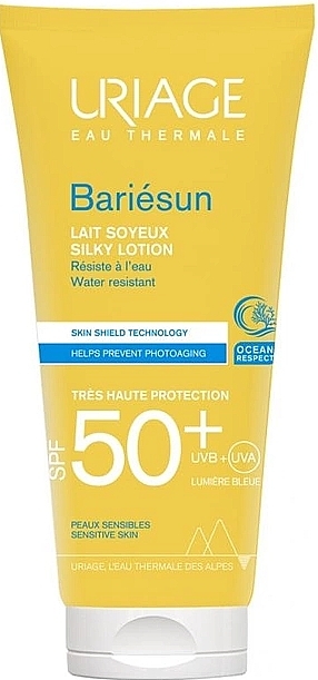 Сонцезахисне шовковисте молочко для тіла - Uriage Bariesun Lait Solaire Soyeux Cream SPF50+ — фото N1