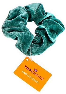 Велюрова резинка для волосся, 25808, зелена - Top Choice — фото N1
