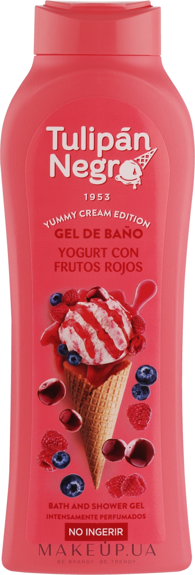 Гель для душу "Йогурт і червоні ягоди" - Tulipan Negro Intense Bath And Shower Gel Yoghurt With Red Fruits — фото 650ml