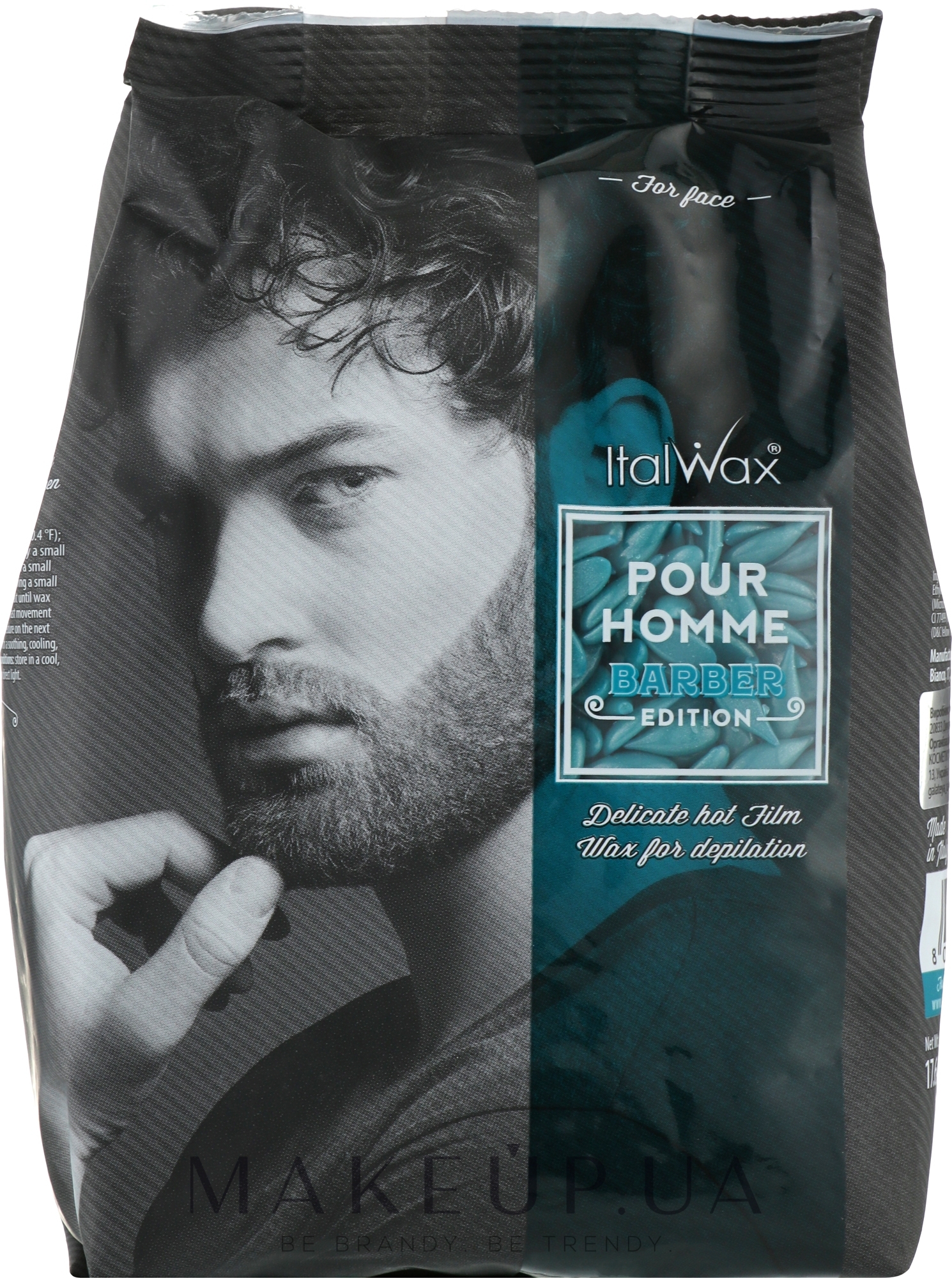 Пленочный воск для депиляции лица в гранулах - ItalWax Film Wax Pour Homme Barber Edition — фото 500g