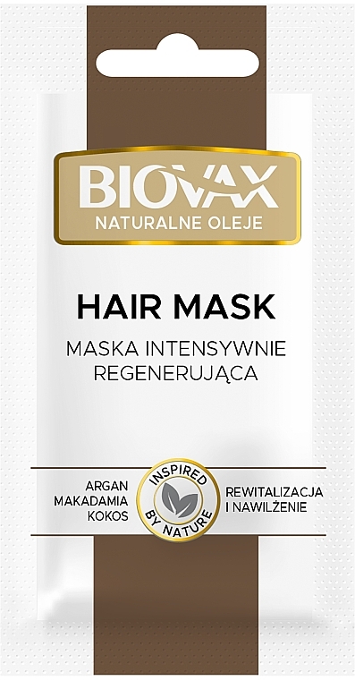Маска для волосся "Натуральні олії" - L'biotica Biovax Natural Hair Mask Intensive Regenerat (сашет) — фото N3