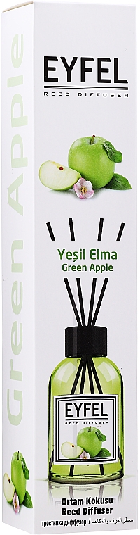 Аромадифузор "Зелене яблуко" - Eyfel Perfume Reed Diffuser Green Apple — фото N1