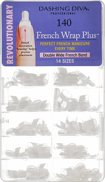 Типсы широкие "Френч Смайл+" - Dashing Diva French Wrap Plus Double Wide White 140 Tips — фото N1