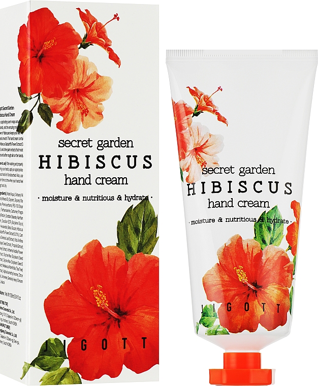 Антивіковий крем для рук з гібіскусом - Jigott Secret Garden Hibiscus Hand Cream — фото N2