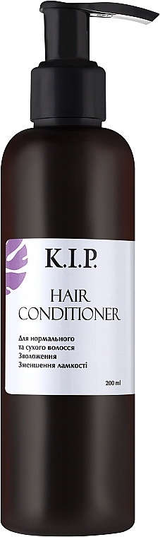 Восстанавливающий кондиционер для нормальных и сухих волос "Увлажнение и уменьшение ломкости" - K.I.P. Conditioner — фото N1