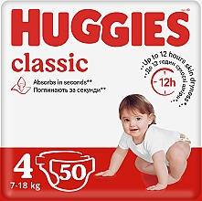 Парфумерія, косметика Підгузок "Classic" 4 Jumbo Pack (7-18 кг, 50 шт.) - Huggies
