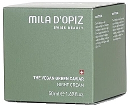 Духи, Парфюмерия, косметика Ночной крем для лица - Mila D’Opiz The Vegan Green Caviar Night Cream