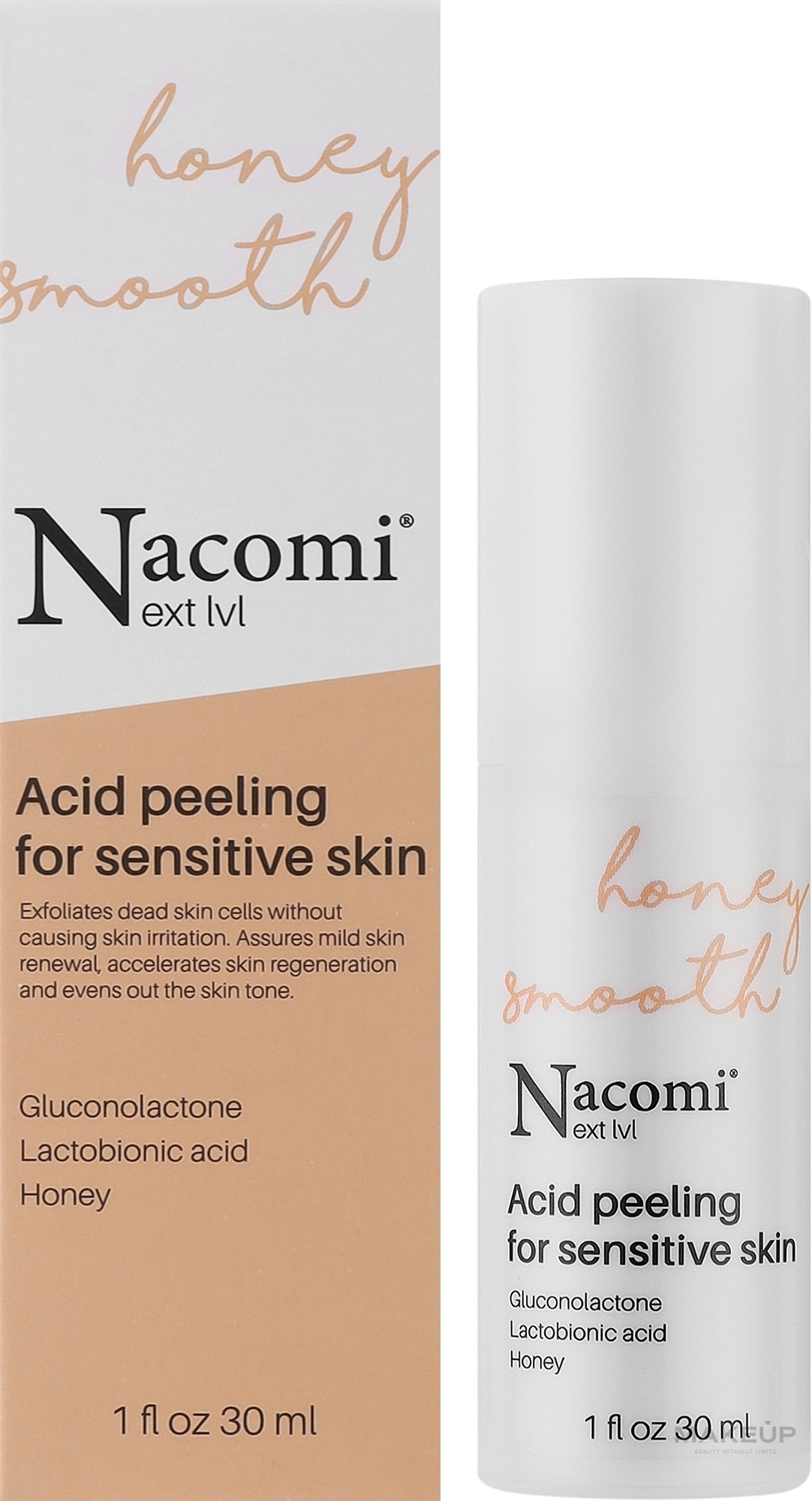 Кислотний пілінг для чутливої шкіри, лактобіонова кислота - Nacomi Next Level Acid Peeling For Sensitive Skin — фото 30ml