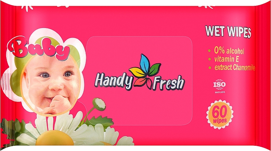 Серветки вологі дитячі "Алое", 60 шт. - Handy Fresh Baby — фото N2