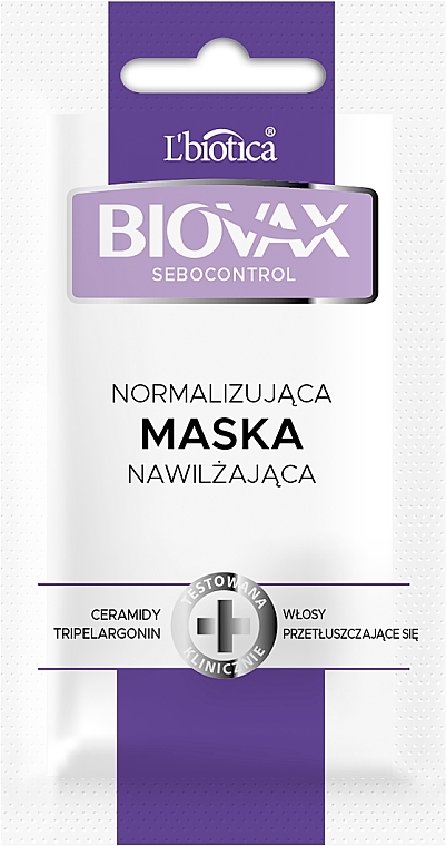 Нормалізувальна себорегулювальна маска для шкіри голови - Biovax Sebocontrol (пробник) — фото N1