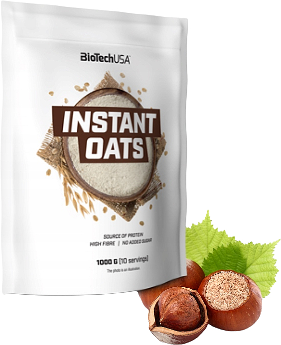 Заменитель питания "Овсяные хлопья" со вкусом ореха - BioTech Instant Oats Hazelnut — фото N1