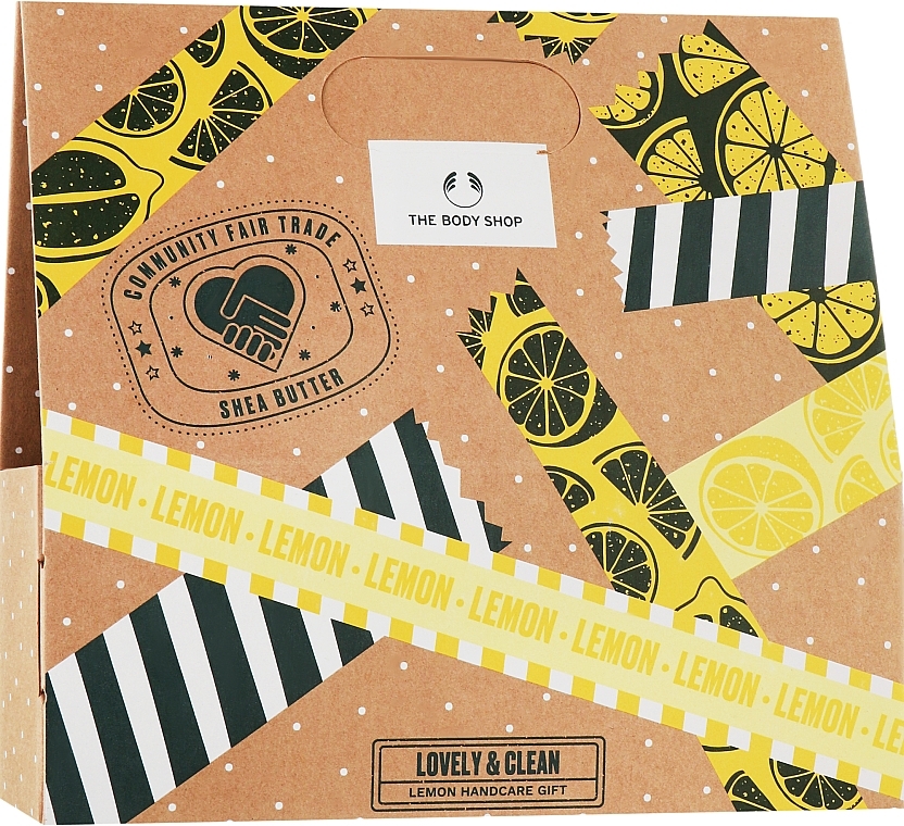Набор - The Body Shop Lovely & Clean Lemon Hand Care Gift (lot/200ml + soap/250ml + h/gel/200ml) — фото N1