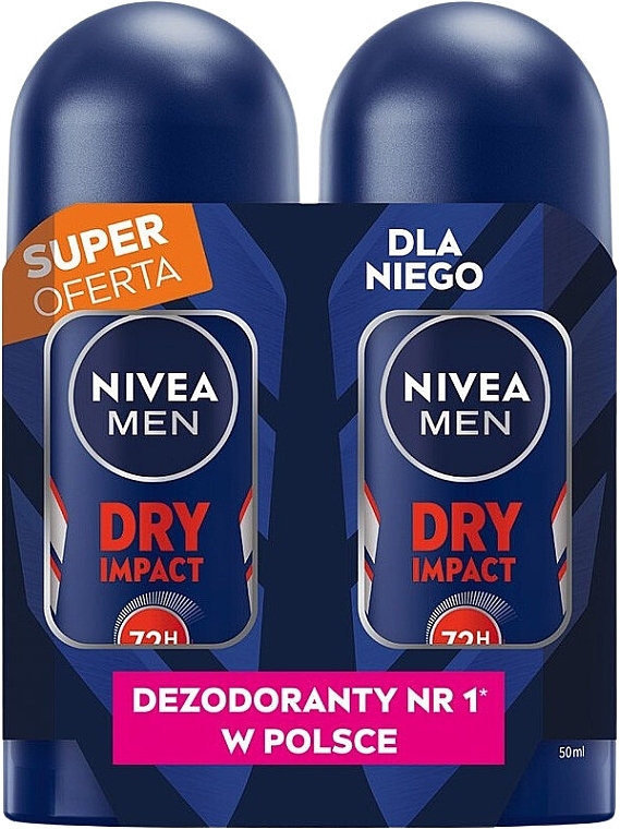 Набор - NIVEA Dry Impact 72H (deo/2x50ml) — фото N1