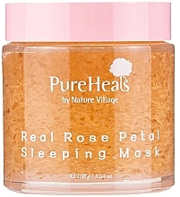 Духи, Парфюмерия, косметика Обновляющая ночная маска с лепестками роз - PureHeal's Real Rose Petal Sleeping Mask