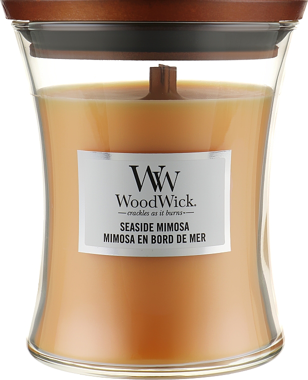 Ароматическая свеча в стакане - WoodWick Hourglass Candle Seaside Mimosa — фото N1