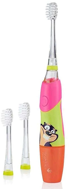 Электрическая зубная щетка "Flashing Disko Lights" 3-6 лет, розовая - Brush-Baby KidzSonic Electric Toothbrush — фото N1