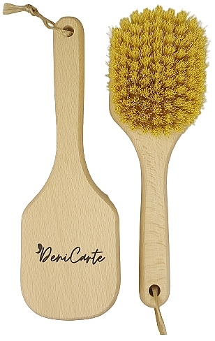 Щётка для антицеллюлитного массажа с щетиной из кактусового волокна, длинная ручка - Deni Carte — фото N1