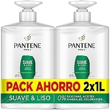 Набор - Pantene Pro-V Soft & Smooth Shampoo (shmp/2х1000ml) — фото N1