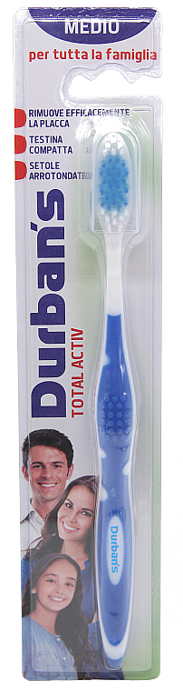 Зубная щетка "Актив", средней жесткости, синяя - Durban`s — фото N1