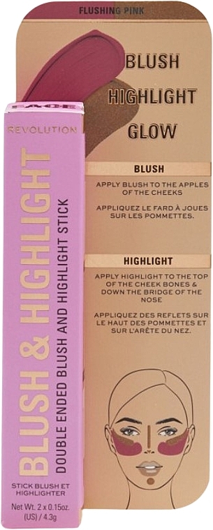 Румяна и хайлайтер в стике - Makeup Revolution Blush & Highlight Stick — фото N2