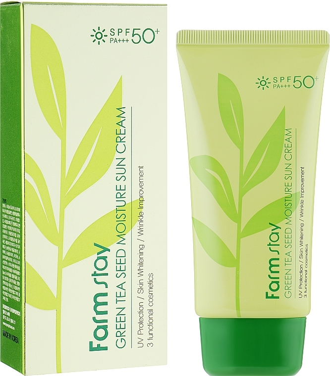 УЦІНКА Захисний зволожувальний крем - FarmStay Green Tea Seed Moisture Sun Cream SPF50 * — фото N1