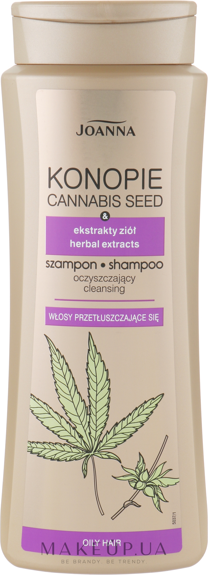 Очищающий шампунь для жирных волос - Joanna Cannabis Seed Herbal Extracts Shampoo — фото 400ml