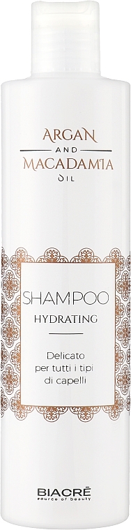 Зволожувальний шампунь "Арганія та макадамія" - Biacre Argan and Macadamia Shampoo Hydrating — фото N1