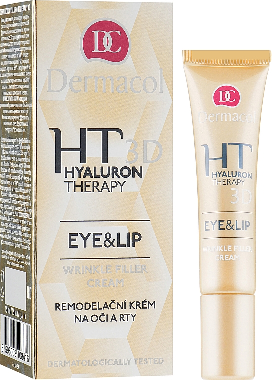 Крем для глаз и губ с чистой гиалуроновой кислотой - Dermacol Hyaluron Therapy 3D Eye and Lip Wrinkle Filler Cream