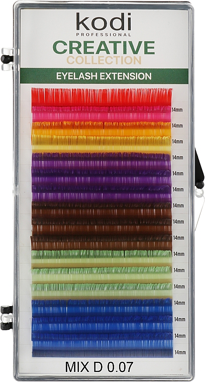 Накладные ресницы цветные Creative Collection D 0.07 (16 рядов: 14 мм) - Kodi Professional — фото N1